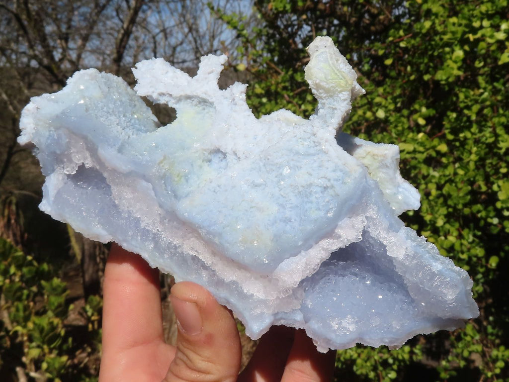 Natural Etched Blue Chalcedony Specimens x 3 From Nsanje, Malawi - Toprock Gemstones and Minerals 