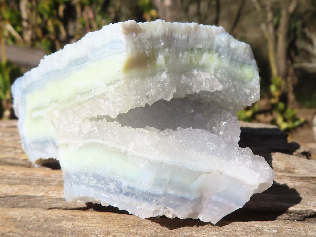 Natural Etched Blue Chalcedony Specimens x 3 From Nsanje, Malawi - Toprock Gemstones and Minerals 