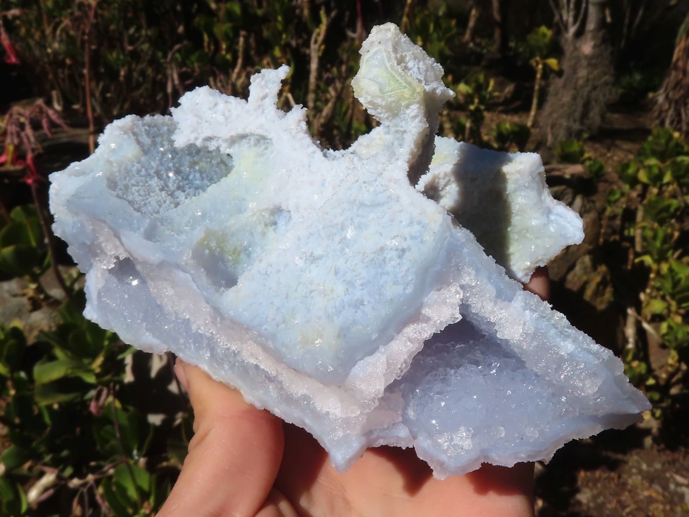 Natural Etched Blue Chalcedony Specimens x 3 From Nsanje, Malawi - Toprock Gemstones and Minerals 