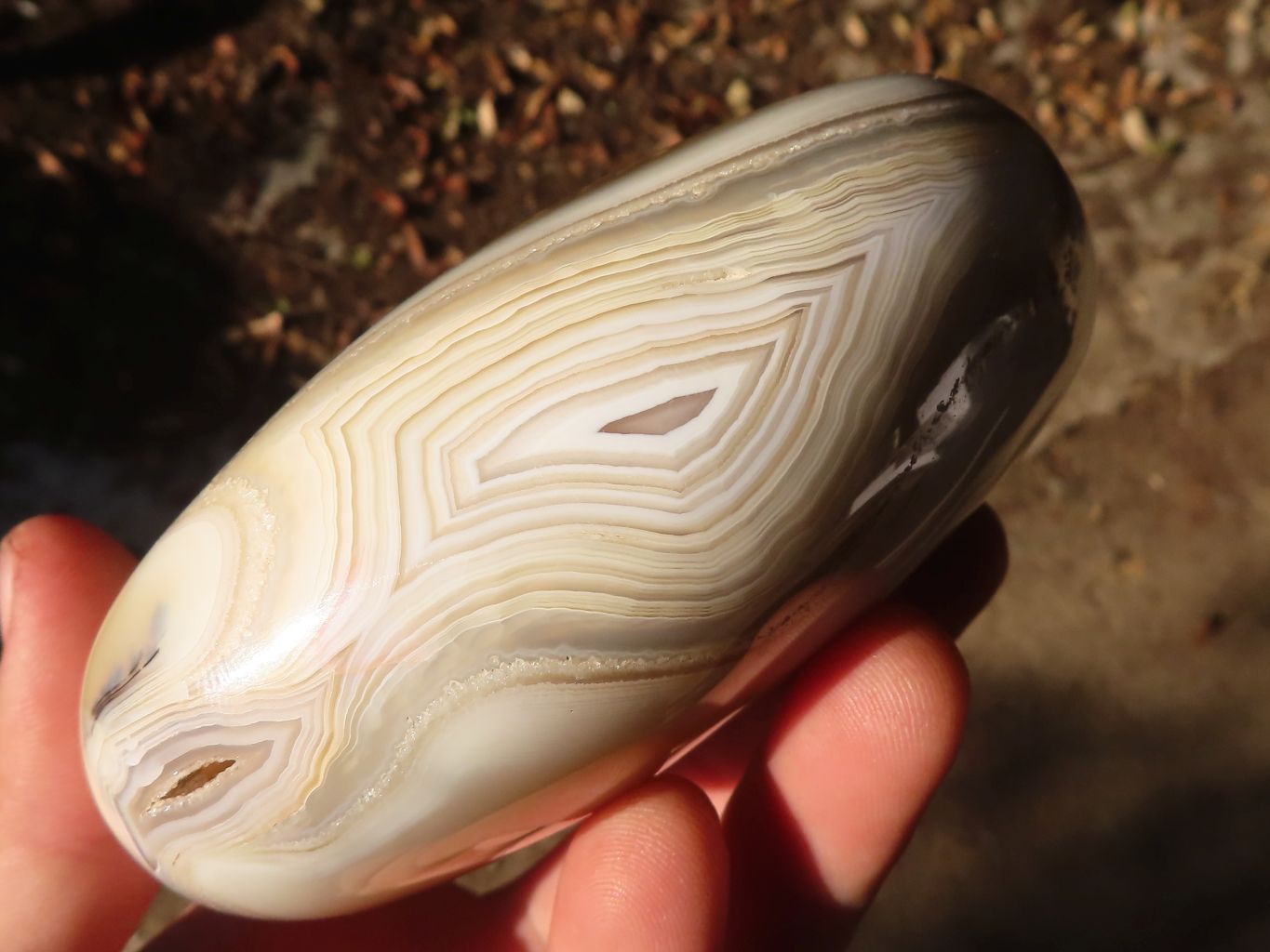 Polished Extra Large Banded Agate Hearts x 2 From Madagascar - Toprock Gemstones and Minerals 