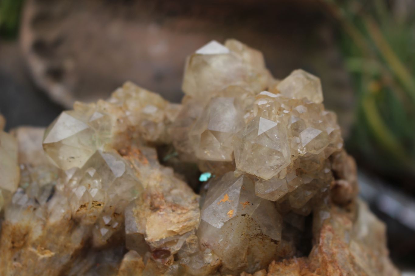 Natural Malachite Infused Smokey Quartz Cluster x 1 From Congo - TopRock