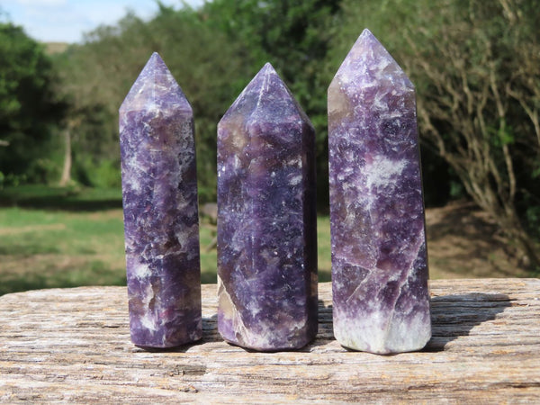 Polished Purple Lepidolite Points/Prisms x 6 From Madagascar - TopRock