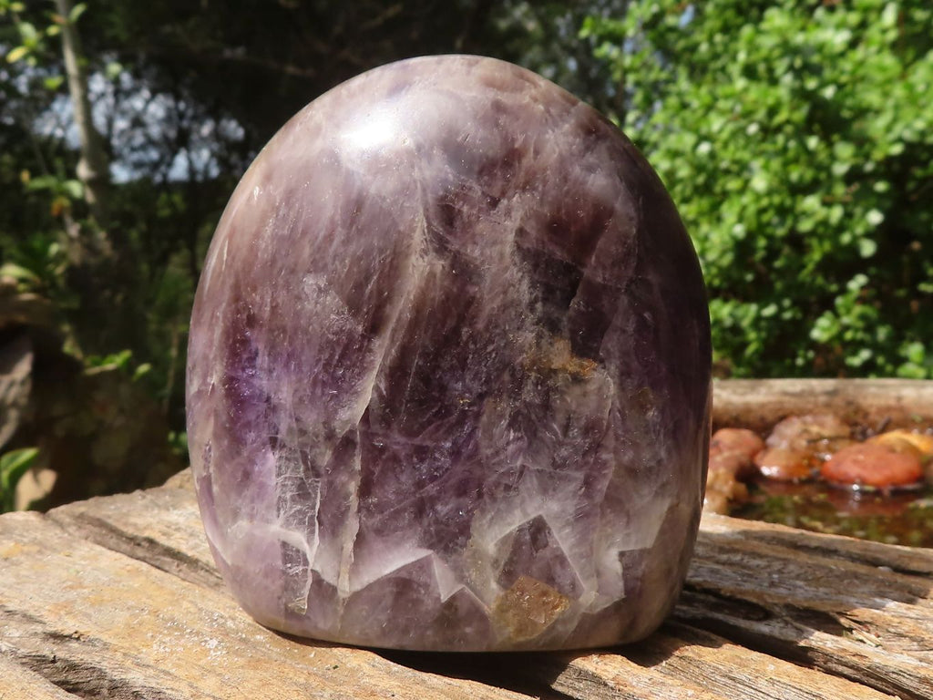 Polished Smokey Dream Amethyst Standing Free Forms  x 2 From Madagascar - Toprock Gemstones and Minerals 