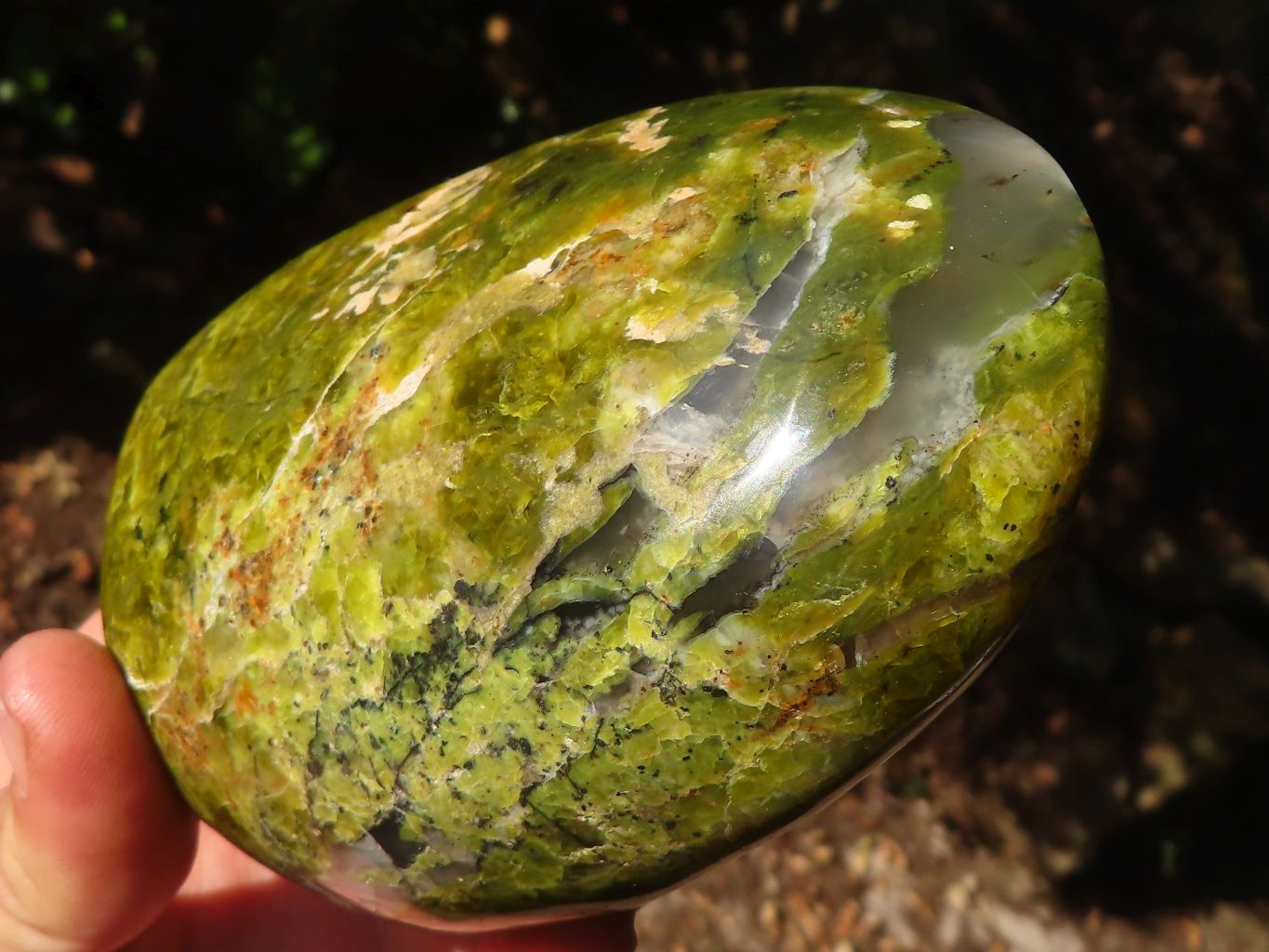 Polished  Green Opal Standing Free Forms  x 2 From Madagascar - Toprock Gemstones and Minerals 