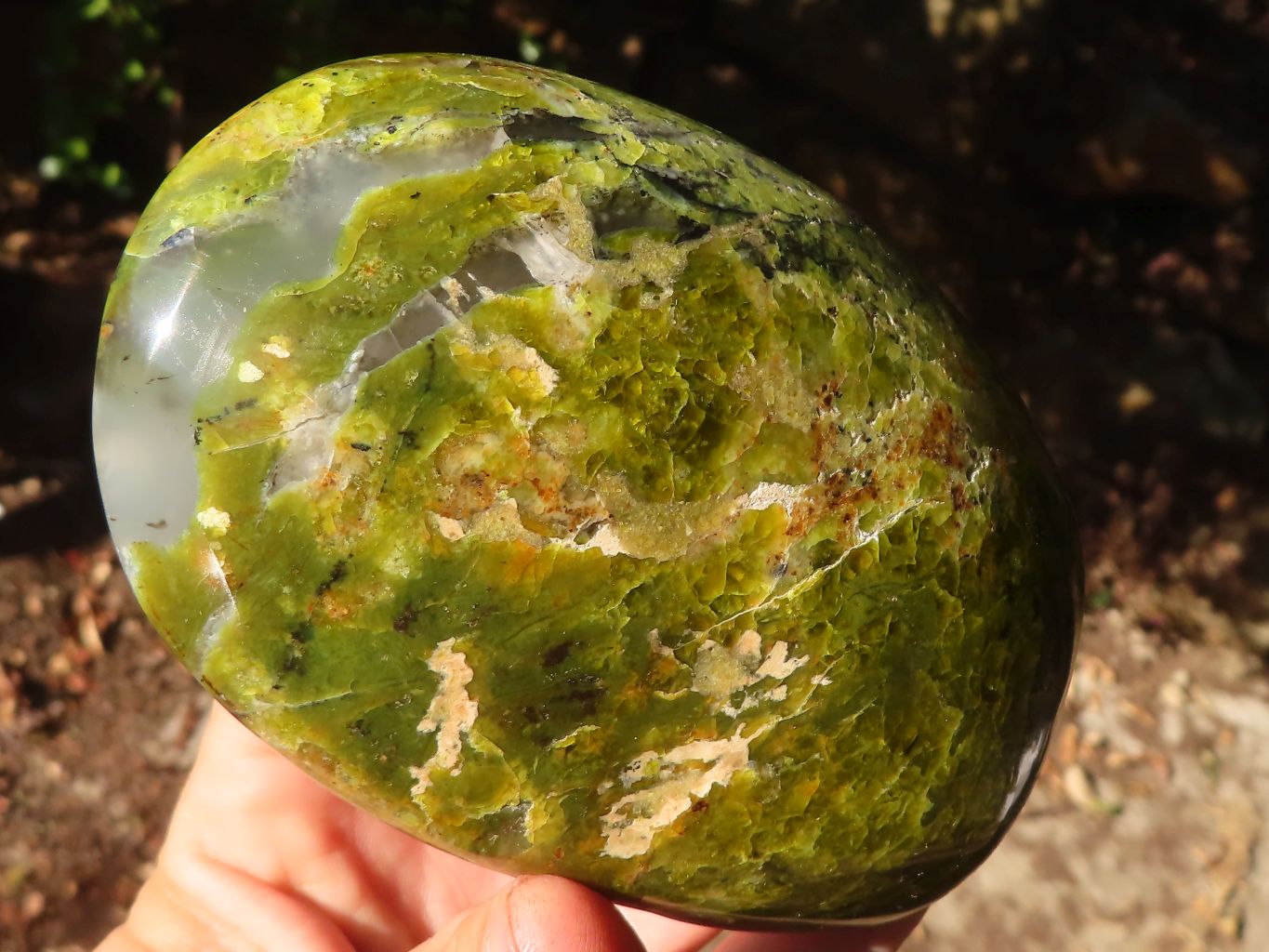 Polished  Green Opal Standing Free Forms  x 2 From Madagascar - Toprock Gemstones and Minerals 
