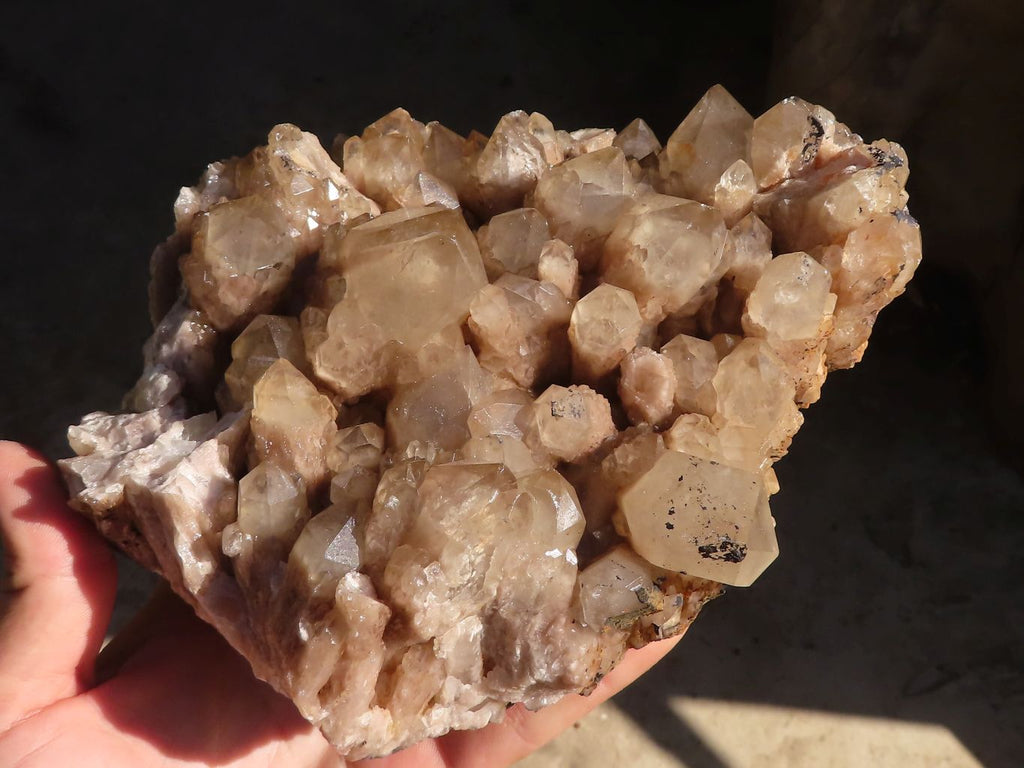 Natural Cascading Smokey Phantom Quartz Cluster x 1 From Luena, Congo - Toprock Gemstones and Minerals 