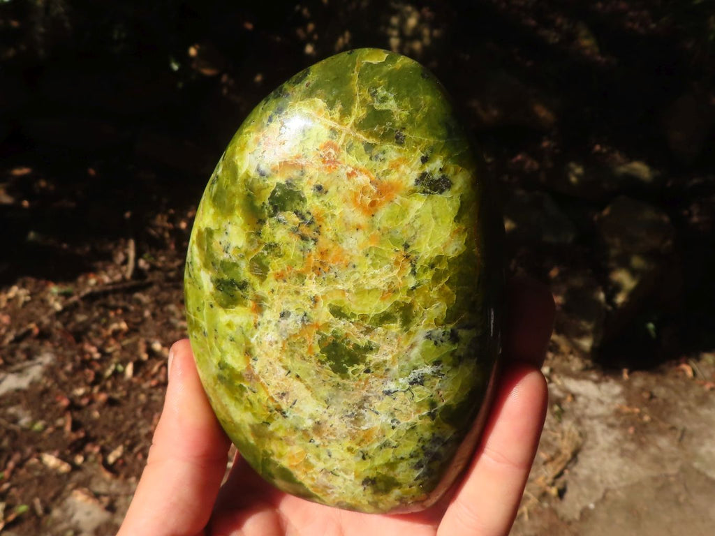 Polished  Green Opal Standing Free Forms  x 2 From Madagascar - Toprock Gemstones and Minerals 