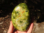 Polished  Green Opal Standing Free Forms  x 2 From Madagascar - Toprock Gemstones and Minerals 