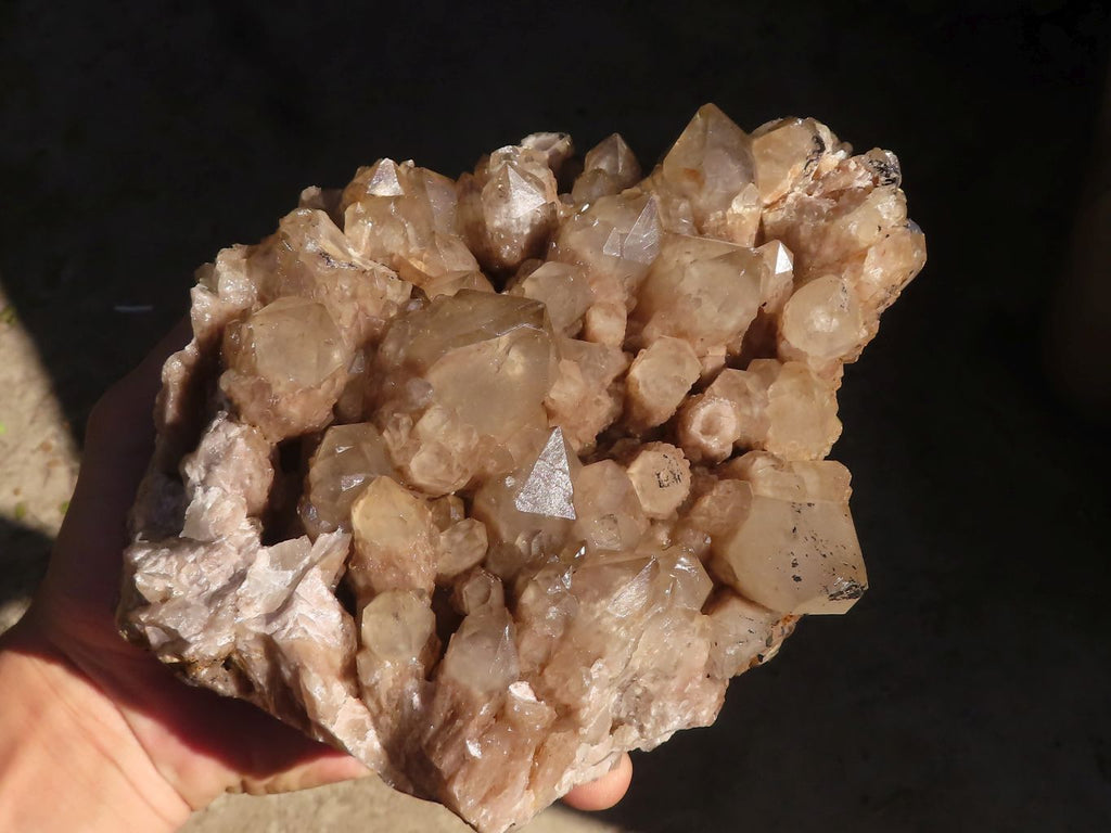 Natural Cascading Smokey Phantom Quartz Cluster x 1 From Luena, Congo - Toprock Gemstones and Minerals 