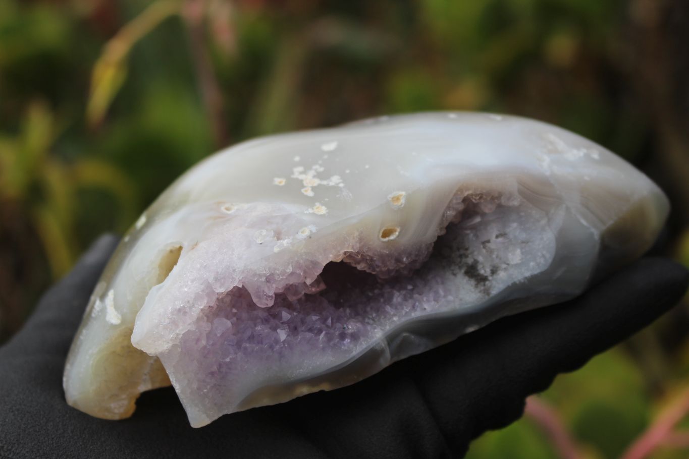 Polished Amethyst Agate Geodes With Crystalline Centres x 3 From Madagascar - TopRock