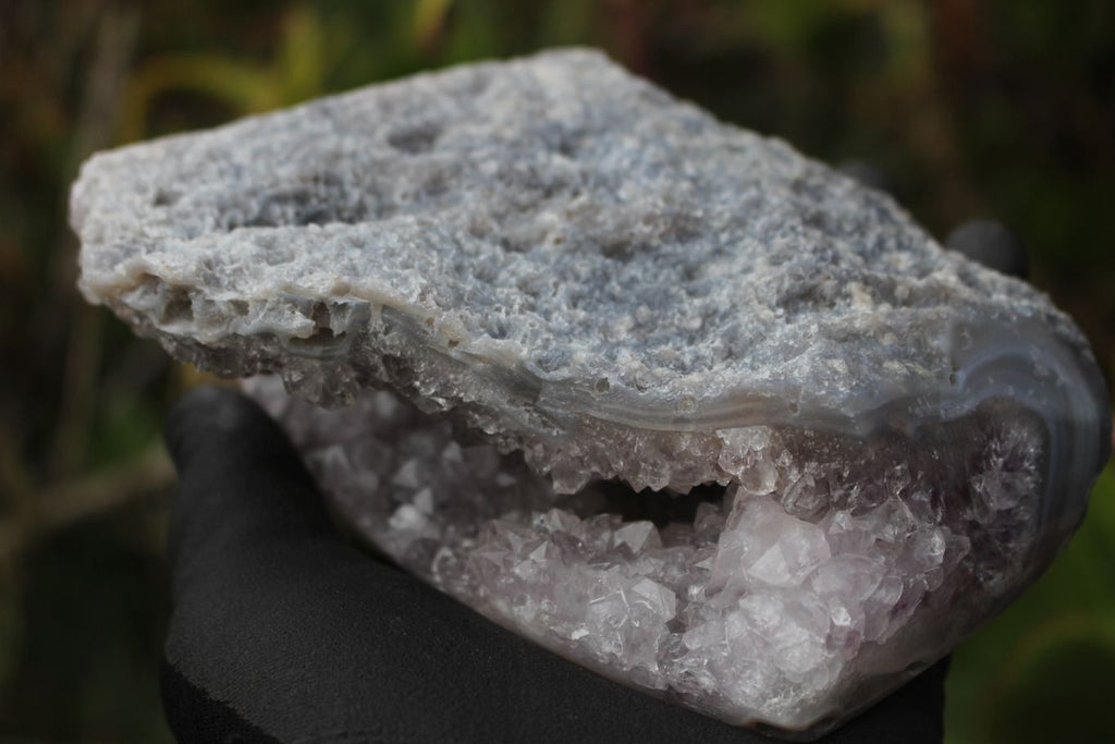 Polished Amethyst Agate Geodes With Crystalline Centres x 3 From Madagascar - TopRock