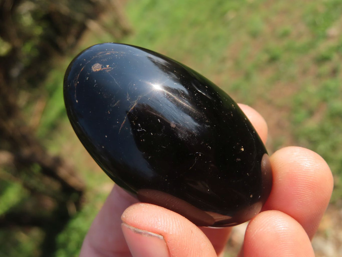Polished Black Schorl Tourmaline Gallets  x 24 From Madagascar - TopRock