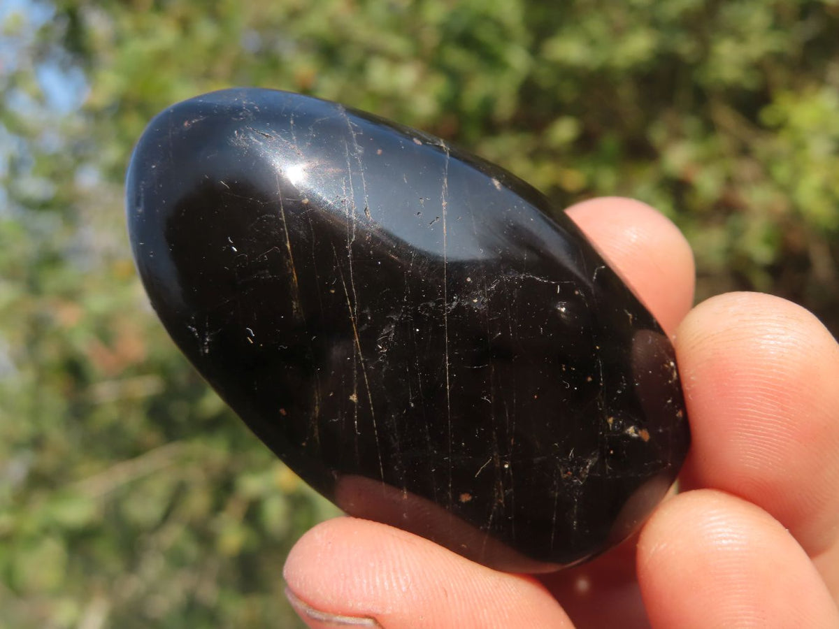 Polished Black Schorl Tourmaline Gallets  x 24 From Madagascar - TopRock