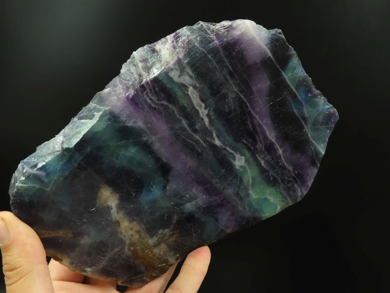 Polished Watermelon Fluorite Plates x 2 From Vis, Namibia - TopRock