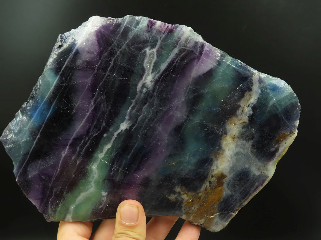 Polished Watermelon Fluorite Plates x 2 From Vis, Namibia - TopRock