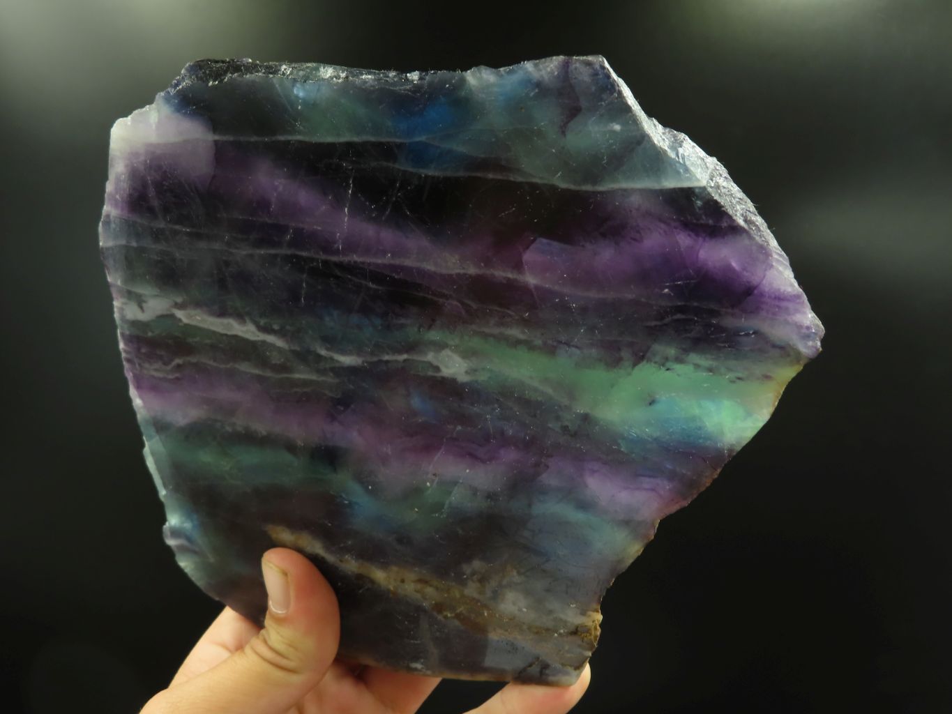 Polished Watermelon Fluorite Plates x 2 From Vis, Namibia - TopRock