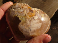Natural Large Ocean Flower Agate Hearts  x 6 From Madagascar