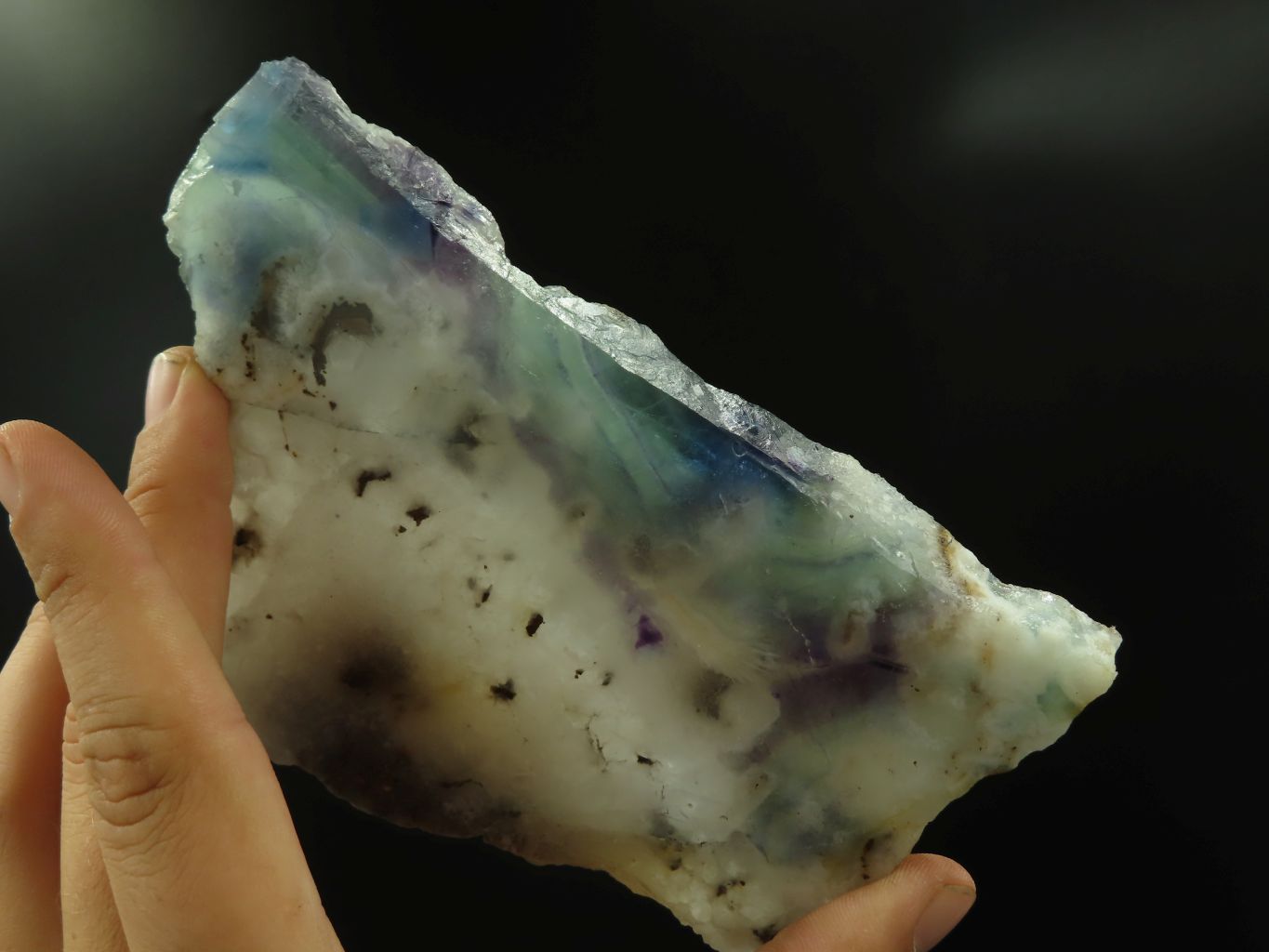 Polished Watermelon Fluorite Plates x 2 From Vis, Namibia - TopRock