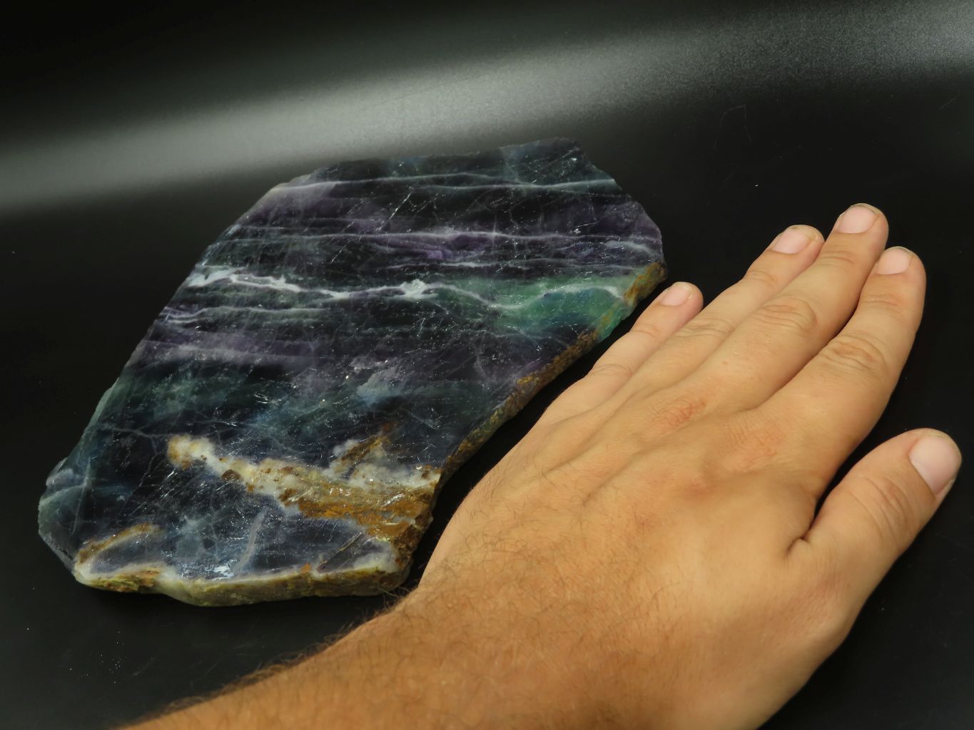 Polished Watermelon Fluorite Plates x 2 From Vis, Namibia - TopRock