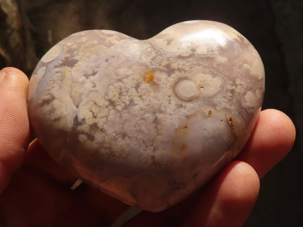 Natural Large Ocean Flower Agate Hearts  x 6 From Madagascar - Toprock Gemstones and Minerals 