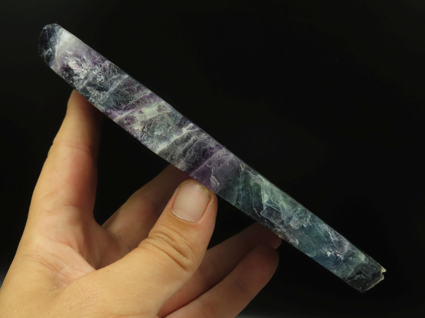 Polished Watermelon Fluorite Plates x 2 From Vis, Namibia - TopRock