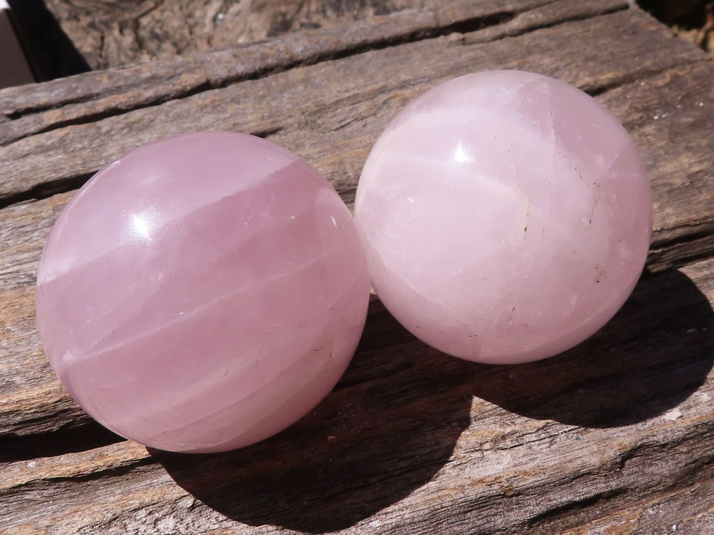 Polished Pink Rose Quartz Spheres  x 6 From Madagascar - TopRock