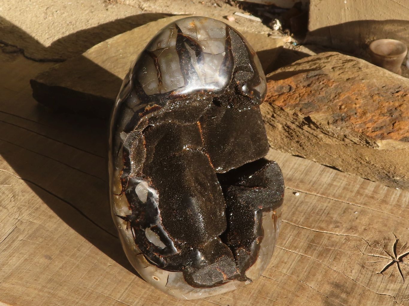 Polished Septerye Sauvage Dragons Egg Standing Free Form x 1 From Mahajanga, Madagascar - Toprock Gemstones and Minerals 