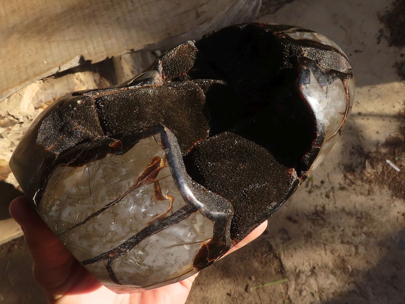 Polished Septerye Sauvage Dragons Egg Standing Free Form x 1 From Mahajanga, Madagascar - Toprock Gemstones and Minerals 