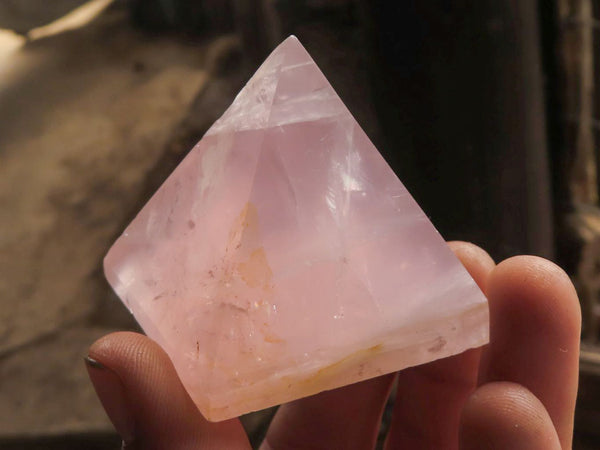 Polished Gemmy Pink Rose Quartz Pyramids  x 12 From Madagascar - TopRock