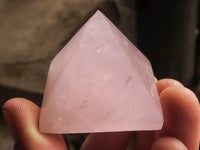 Polished Gemmy Pink Rose Quartz Pyramids  x 12 From Madagascar - TopRock