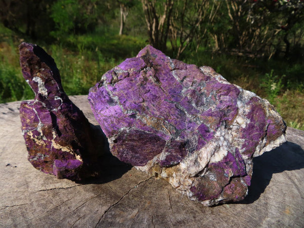 Natural Large Rough Purpurite Specimens x 2 From Erongo Mountain , Namibia - TopRock