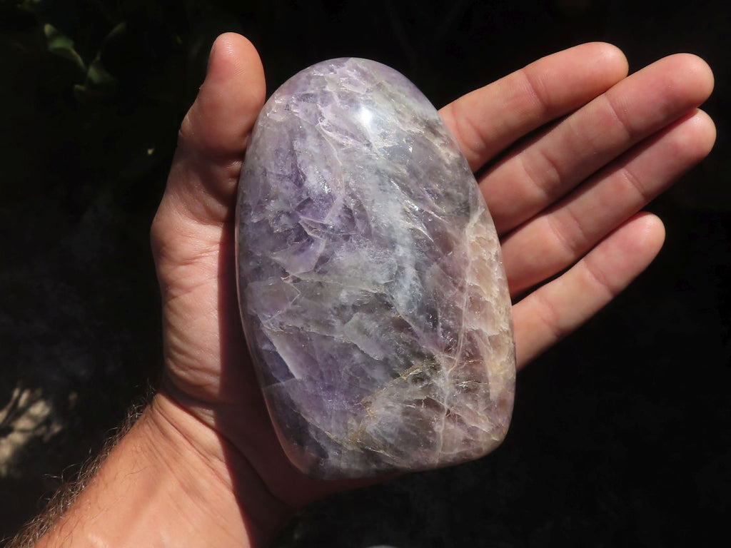 Polished Dream Flower Amethyst Standing Free Forms  x 3 From Madagascar - TopRock