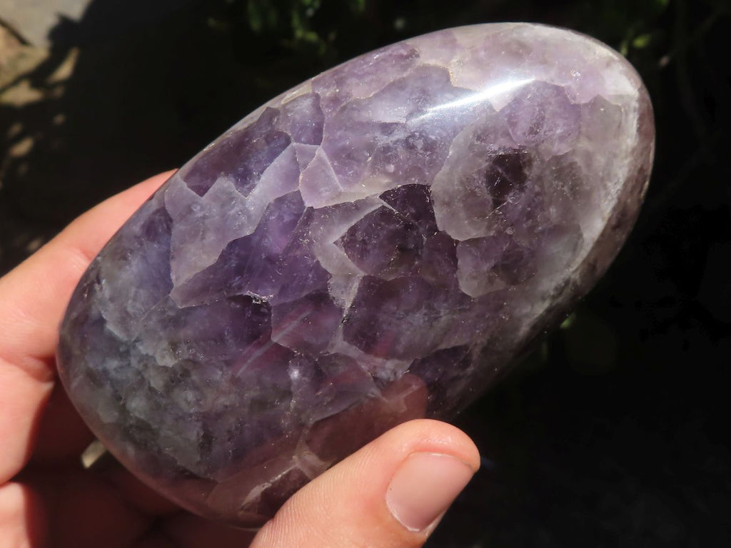 Polished Dream Flower Amethyst Standing Free Forms  x 3 From Madagascar - TopRock