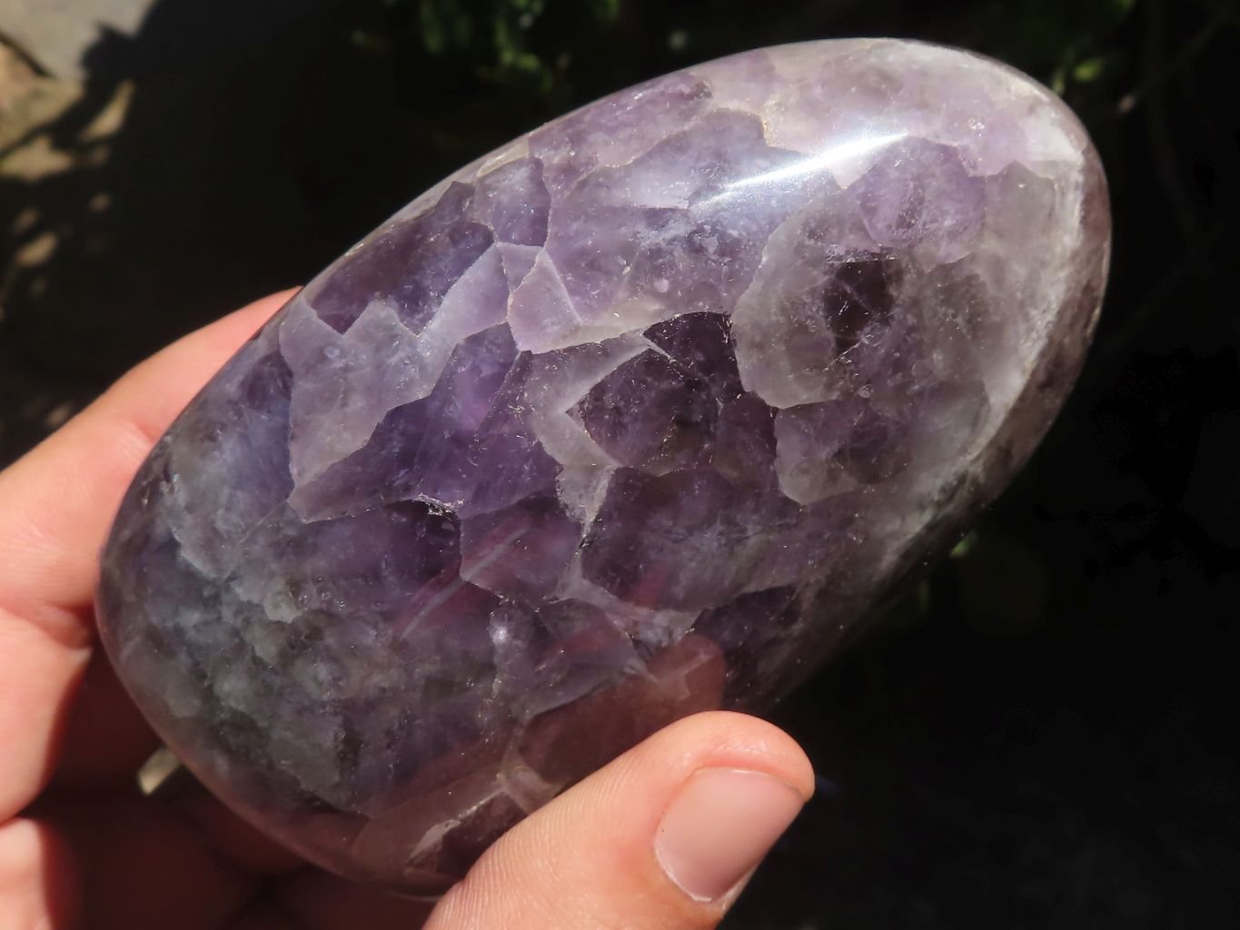 Polished Dream Flower Amethyst Standing Free Forms  x 3 From Madagascar - TopRock