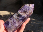 Polished  Dream Chevron Amethyst Points x 2 From Madagascar - Toprock Gemstones and Minerals 