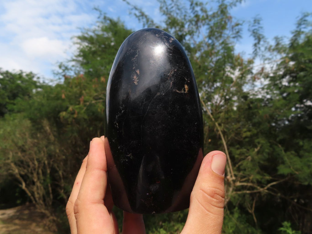 Polished Schorl Black Tourmaline Standing Free Form x 1 From Madagascar - TopRock