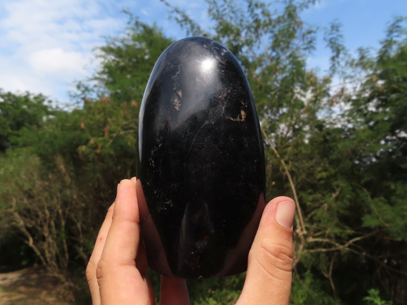 Polished Schorl Black Tourmaline Standing Free Form x 1 From Madagascar - TopRock