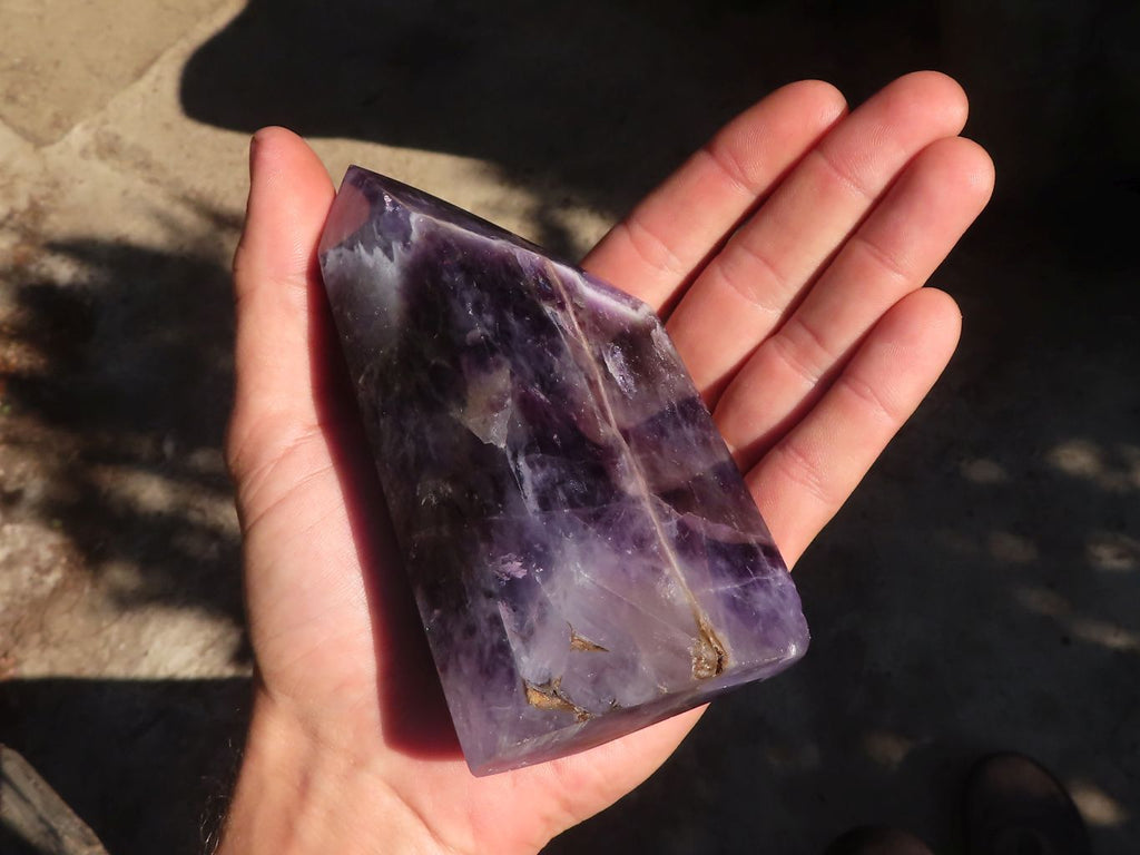 Polished  Dream Chevron Amethyst Points x 2 From Madagascar - Toprock Gemstones and Minerals 