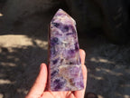 Polished  Dream Chevron Amethyst Points x 2 From Madagascar - Toprock Gemstones and Minerals 