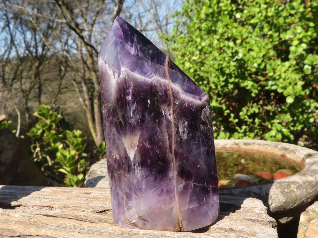 Polished  Dream Chevron Amethyst Points x 2 From Madagascar - Toprock Gemstones and Minerals 