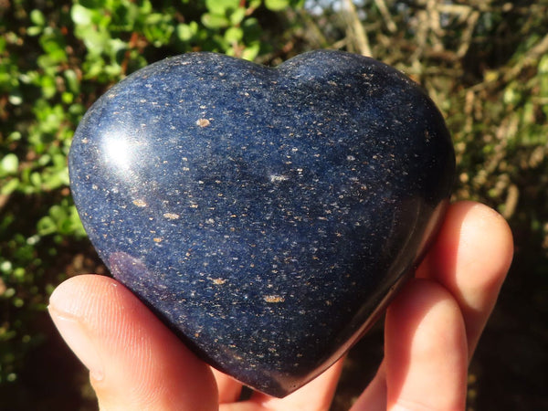 Polished Blue Lazulite Hearts  x 6 From Madagascar - Toprock Gemstones and Minerals 