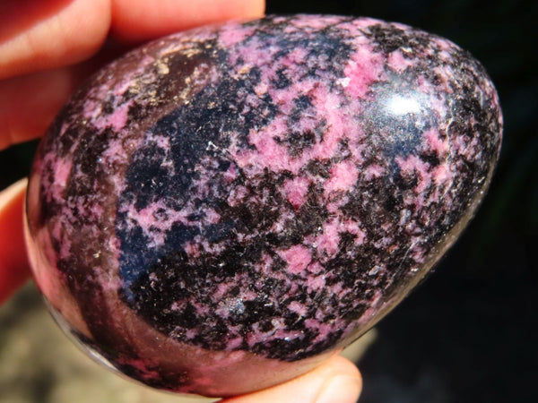 Polished Rhodonite Eggs with Chromite  x 6 From Madagascar - TopRock