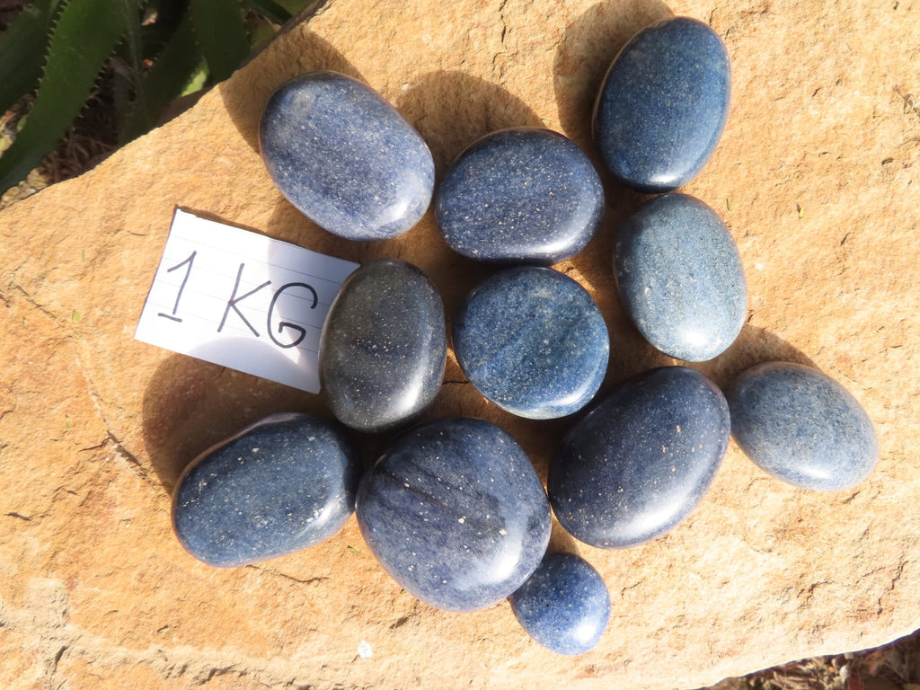 Polished Medium Sized Selected Lazulite Gallets - sold per kg  From Ambatofinandrahana, Madagascar - TopRock