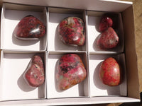 Polished Rare Red Rhodonite Free Forms x 7 From Zimbabwe - Toprock Gemstones and Minerals 
