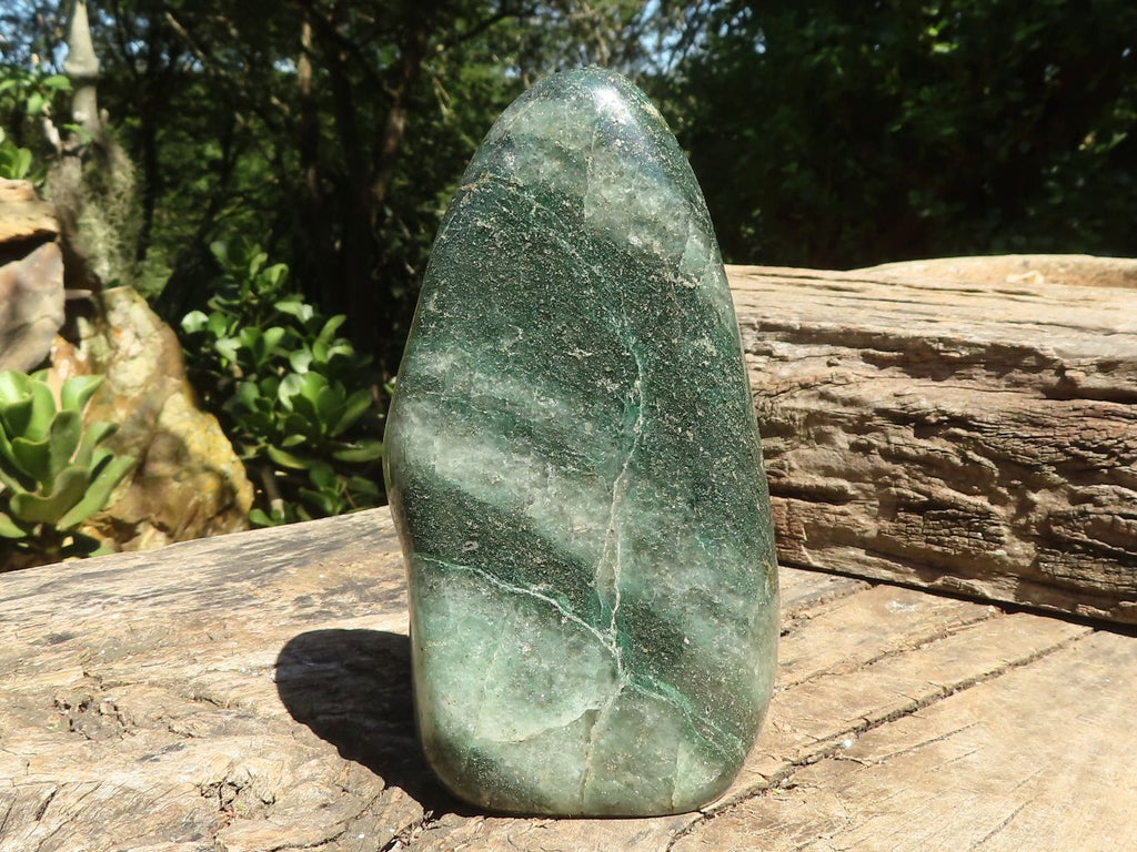 Polished Green Fuchsite Quartz Standing Free Form  x 1 From Madagascar - TopRock