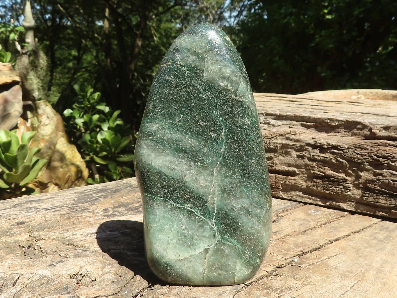 Polished Green Fuchsite Quartz Standing Free Form  x 1 From Madagascar - TopRock