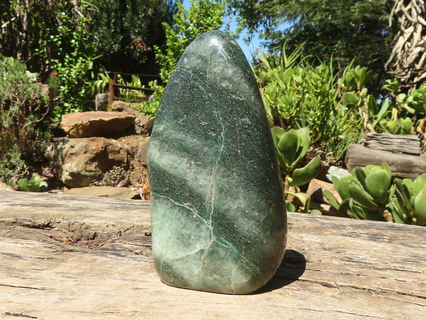 Polished Green Fuchsite Quartz Standing Free Form  x 1 From Madagascar - TopRock