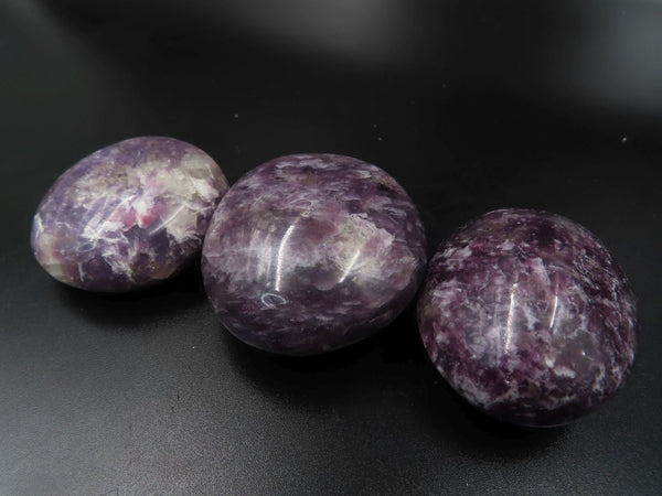 Polished Stunning Purple Small Lepidolite Gallets / Palm stones x 25 From Madagascar - TopRock