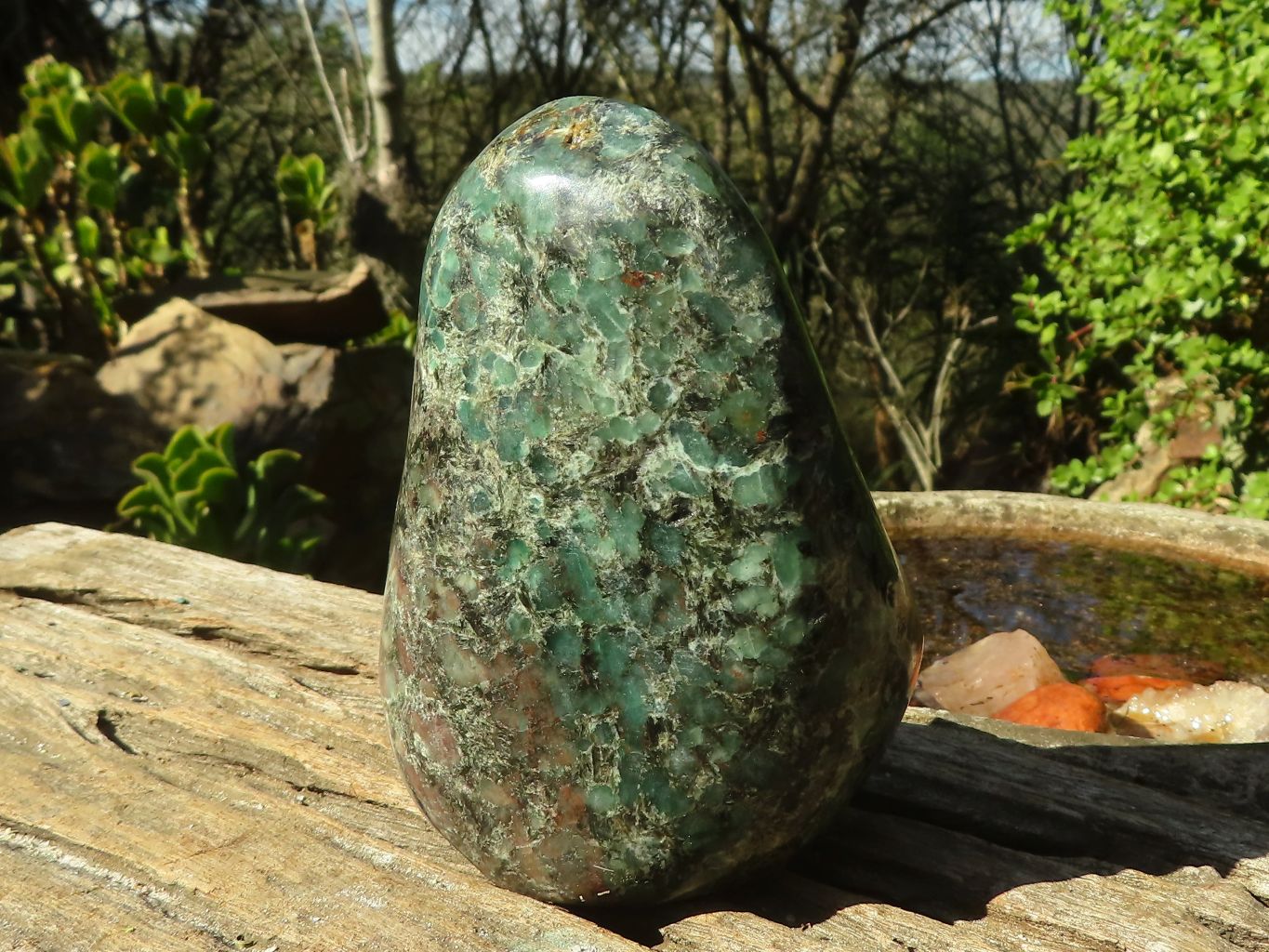 Polished Rare Emerald In Matrix Standing Free Form x 1 From Zimbabwe - Toprock Gemstones and Minerals 
