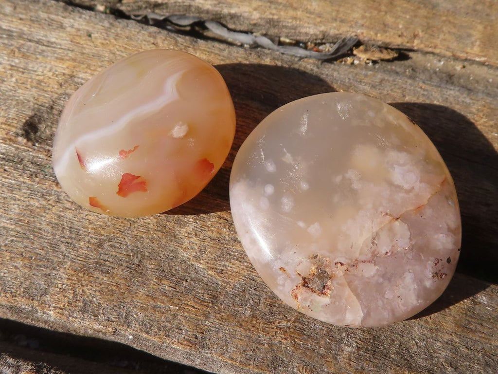 Polished Mini Ocean  Flower Agate Palm Stones  x 70 From Madagascar - Toprock Gemstones and Minerals 